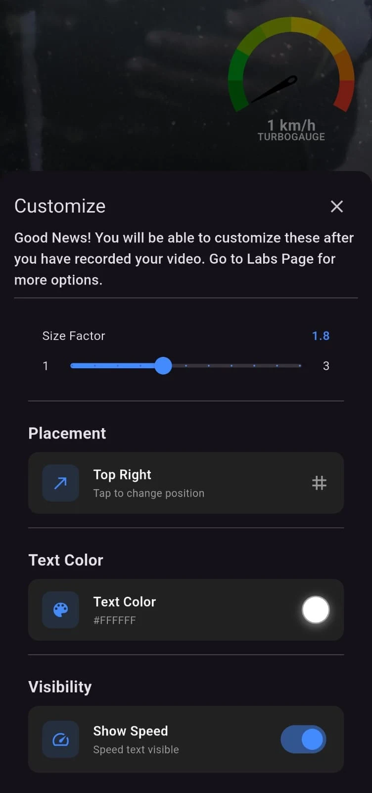 TurboGauge: Video Speedometer screenshot